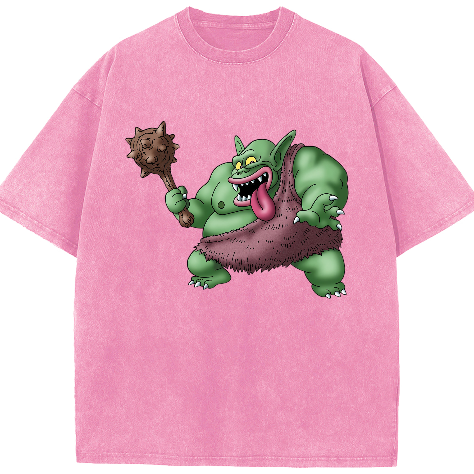 （画像用） ドラゴンクエスト Doragon Kuesuto Dragon Quest 綿100% ヴィンテージ風 半袖Tシャツ（フロントプリント）